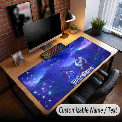 Custom Name Text Big Mouse Pad,The Amazing Digital Circus Soft Non Slip Extended Desk Mat For Home Office