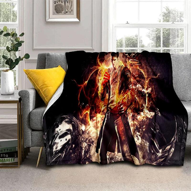 3D DMC Game D-Devil May Cry Gamer Blanket,Soft Throw Blanket for Home Bedroom Bed Sofa Picnic Travel Office Cover Blanket Kids