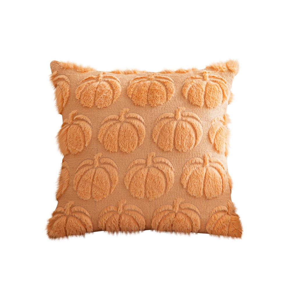 17.7*17.7in Christmas Thanksgiving Pillow Cover Solid Color Cushaw Embroidery Home Pillow Waist Cushion Cover