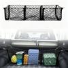 3-Compartment Car Trunk Organizer Net SUV Pickup Cargo Box Adjustable Hanging Storage Mesh With Hooks Screws