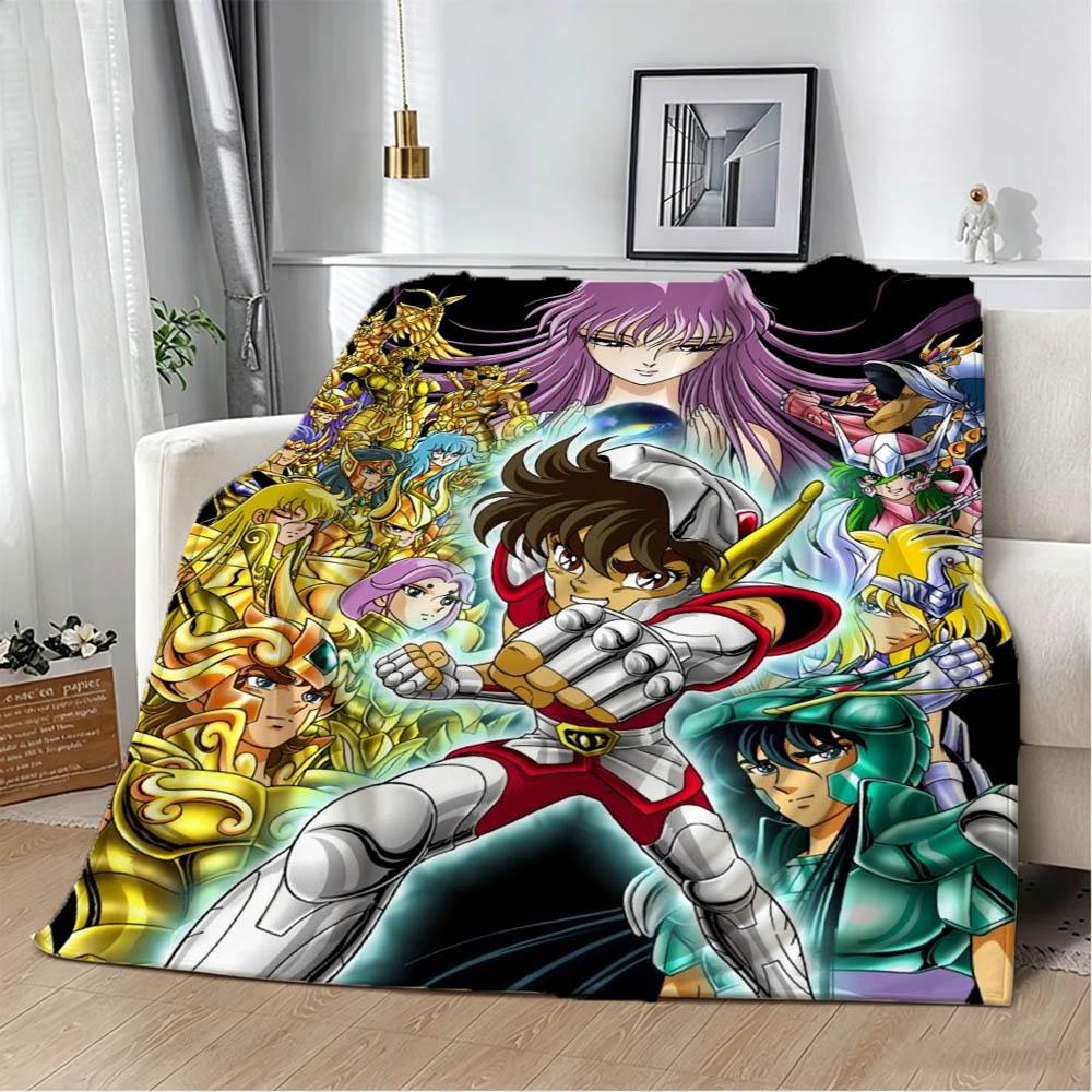 3D S-Saint S-Seiya Japan Anime Cartoon Flannel Blanket Soft Throw Blanket Art For Home Decor Bedroom Bed Sofa Picnic Fans Gifts