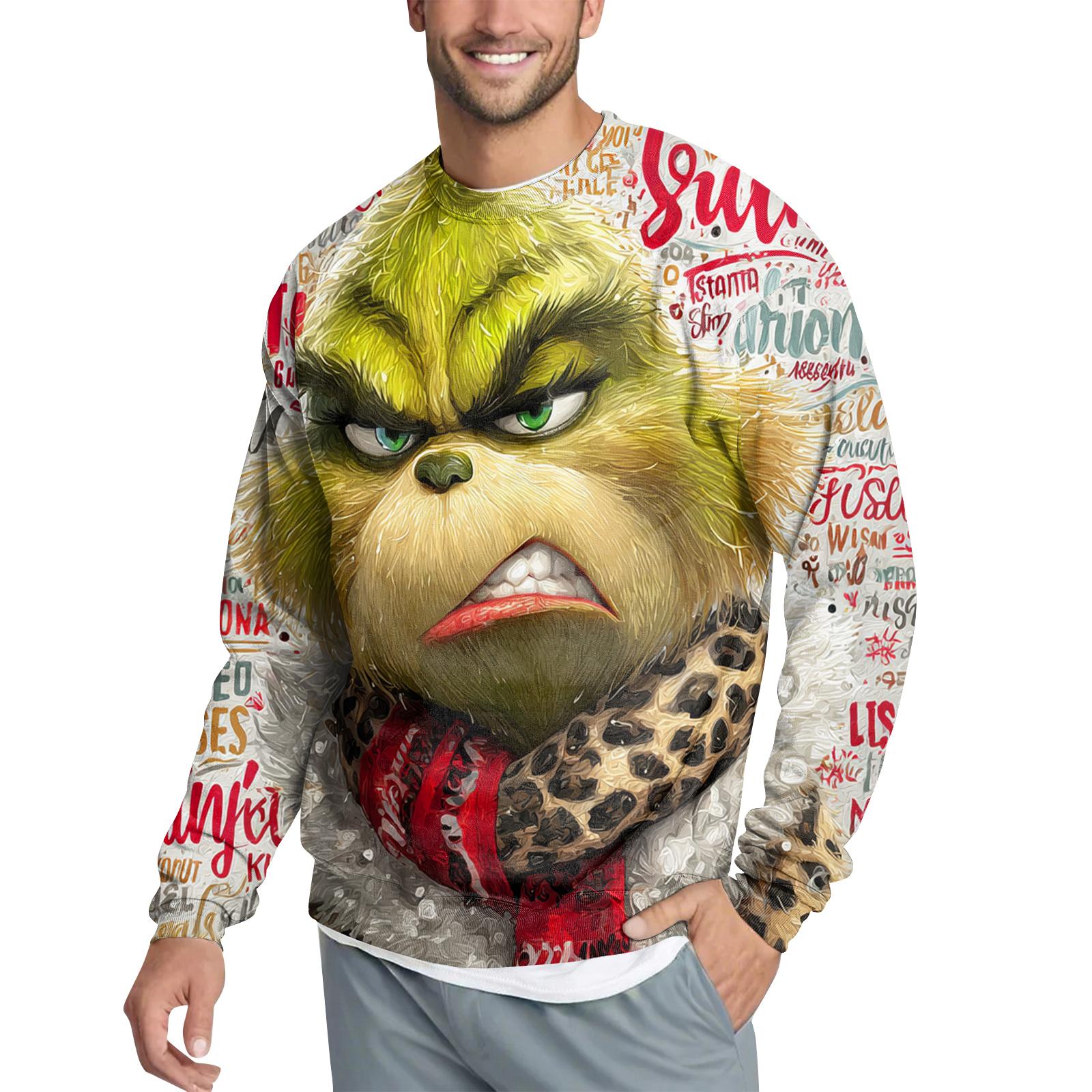 

Men s Casual Fashion Printed Round Neck Pullover Sweatshirt S