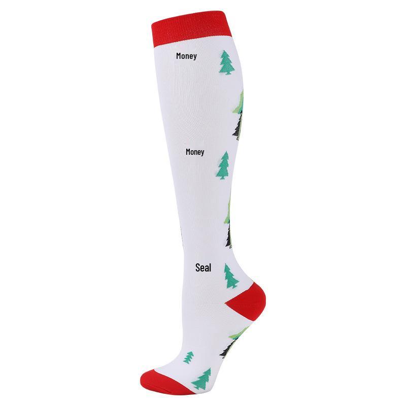 Unisex Knee-High Compression Socks for Christmas & Halloween