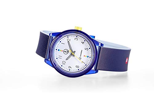 Q&Q SmileSolar (Q&Q Smile Solar) Zonne-aangedreven Analoog Horloge met Bijpassende Stijl, Waterdichte Urethaan Band, RP26-011, Blauw