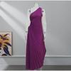2023 Spring/Summer Purple Sleeveless Irregular Pleated Evening Dress