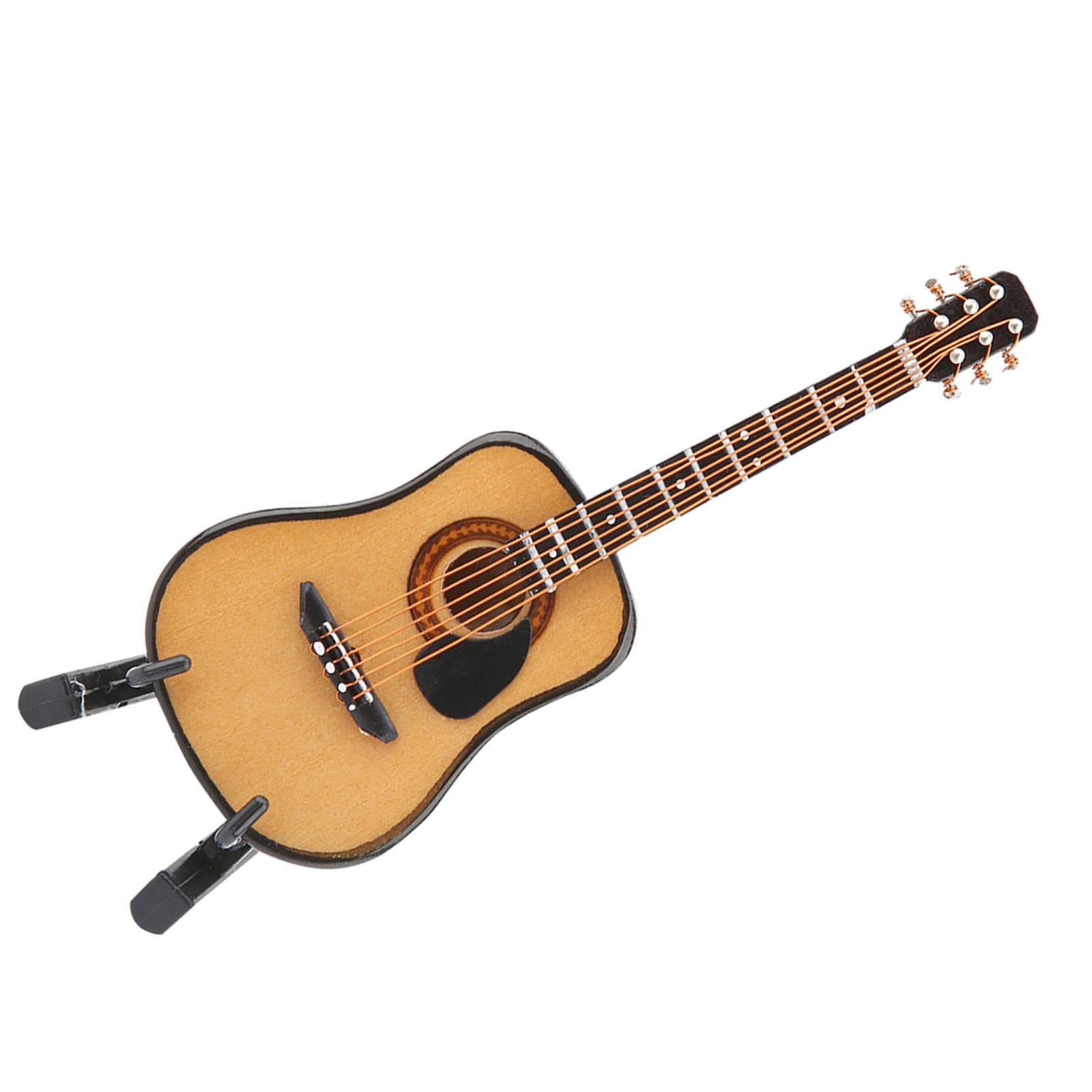 

Миниатюрная деревянная модель гитары, дисплей, мини-украшения, ремесло, домашний декор(10см)