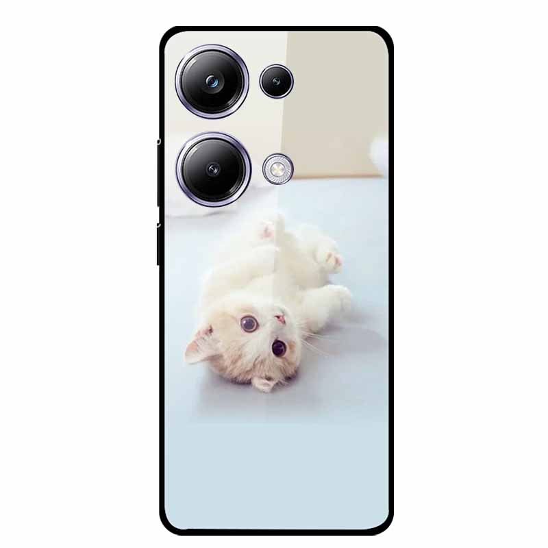 Glass Back Cover For Xiaomi Redmi Note 13 Note13 Pro Case Soft Bumper Hard Tempered Glass Case For Redmi Note 13 Pro Phone Case