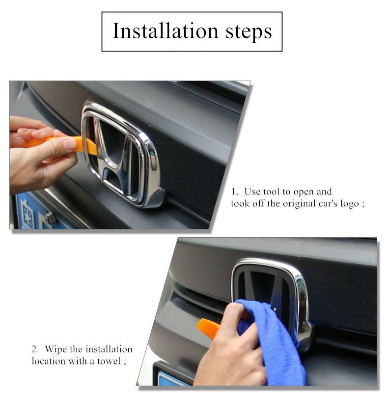 Car Steering Wheel Emblem H-Sticker Auto Front Grille Trunk Modification Accessory For Honda Civic 8th 9th 9.5th 10th Generation