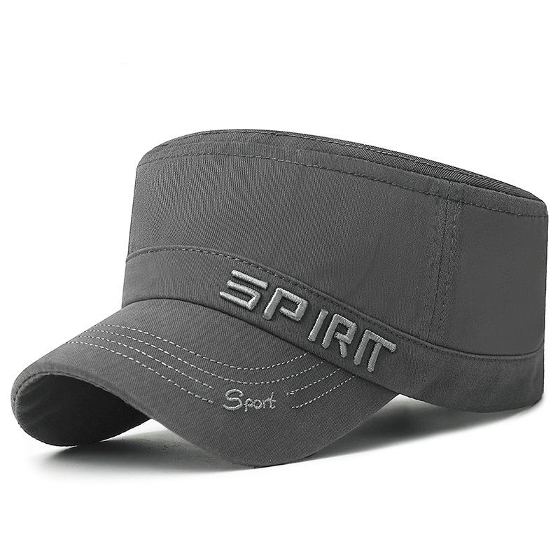 

Мужской солнцезащитный козырек, уличная шляпа с плоским цилиндром, кепка с вышитыми буквами, военные кепки, армейские козырьки, шляпа, тренировочные кадетские кепки серый