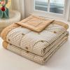 KDJEIKZ New Washable Cotton 3D Quilted Bean Blanket With Soybean Fiber Can Be Machine Washable Lightweight Luxury Cover Blanket