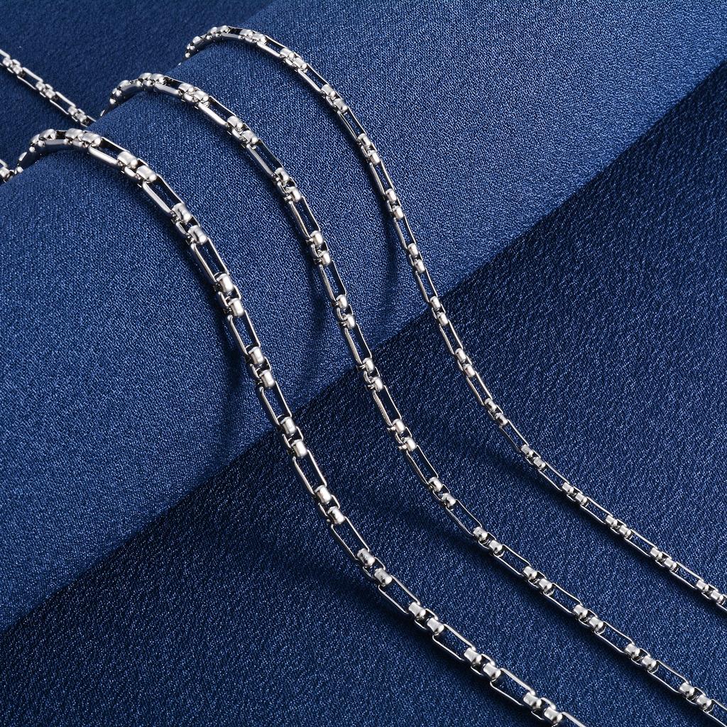 Stainless Steel Necklace Long Square Box Chain for Women Men Metal Neck Jewelry Gift Hip Hop Punk Boy Silver Collar Choker