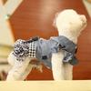 Summer Dogs Dress Pet Denim Plaid Dresses for Small Dogs Pomeranian Chihuahua Puppy Kitten Skirt Princess Dress Pet Clothing