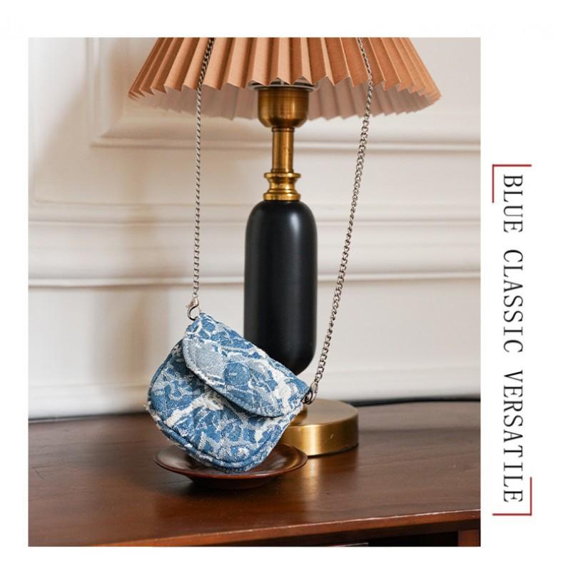 Denim Blue Change Purse Fashionable Women's Bag Makeup All-matching Shoulder Casual Mobile Phone