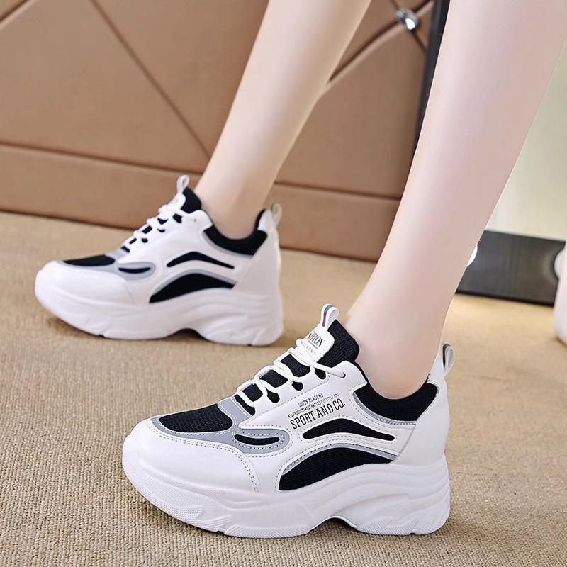 

Fashion 2025 Spring and Autumn New Versatile Inner Women s Shoes Casual Sports Daddy Shoes Casual Shoes Square Head 35
