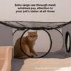 Quadratisches Graues Katzen- und Hundelieferzimmer Strapazierfähiger Oxford-Stoff mit Spieltunnel Faltbares Haustierbett