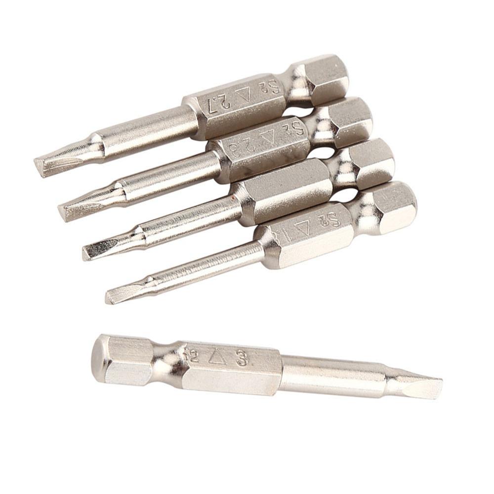 5 Pcs 1/4 Inch Hex Shank Magnetic Triangle Screwdriver Bits Set 50mm Length 1.8/2.0/2.3/2.7/3.0mm Triangle Head Screwdriver Bits