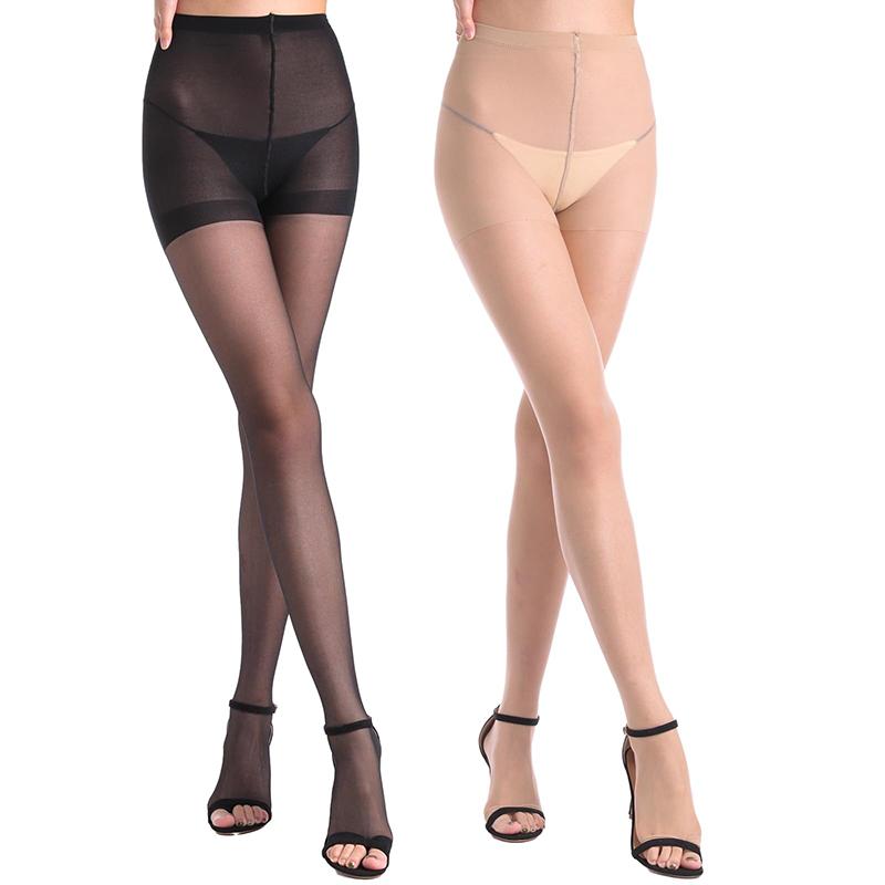 Kave 2 Paar Übergröße Weiß 20D Zehenfreie Strumpfhose Damen Durchsichtig mit Kontrollbund Offene Zehen Strumpfhose Sommer Strumpfhose Für Damen M 50-60kg beige