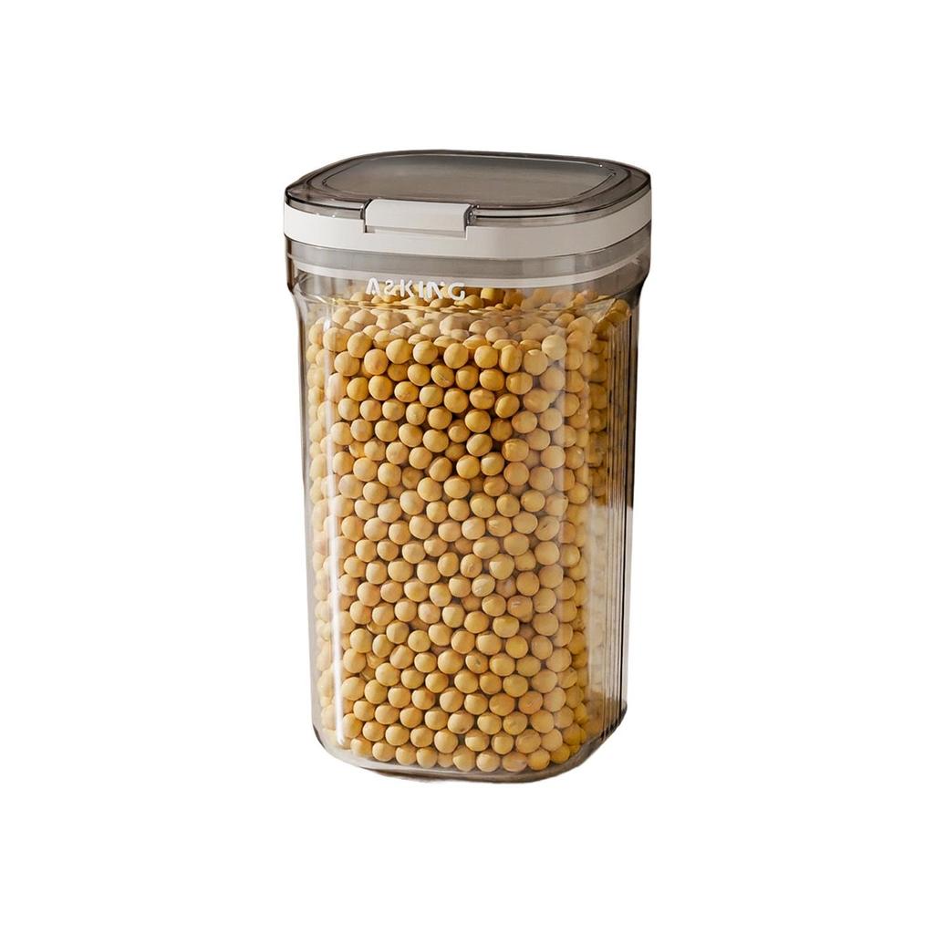 Sealed Push-Top Kitchen Jar for Tea, Grains & Coffee Beans - Moisture-Proof Storage Container