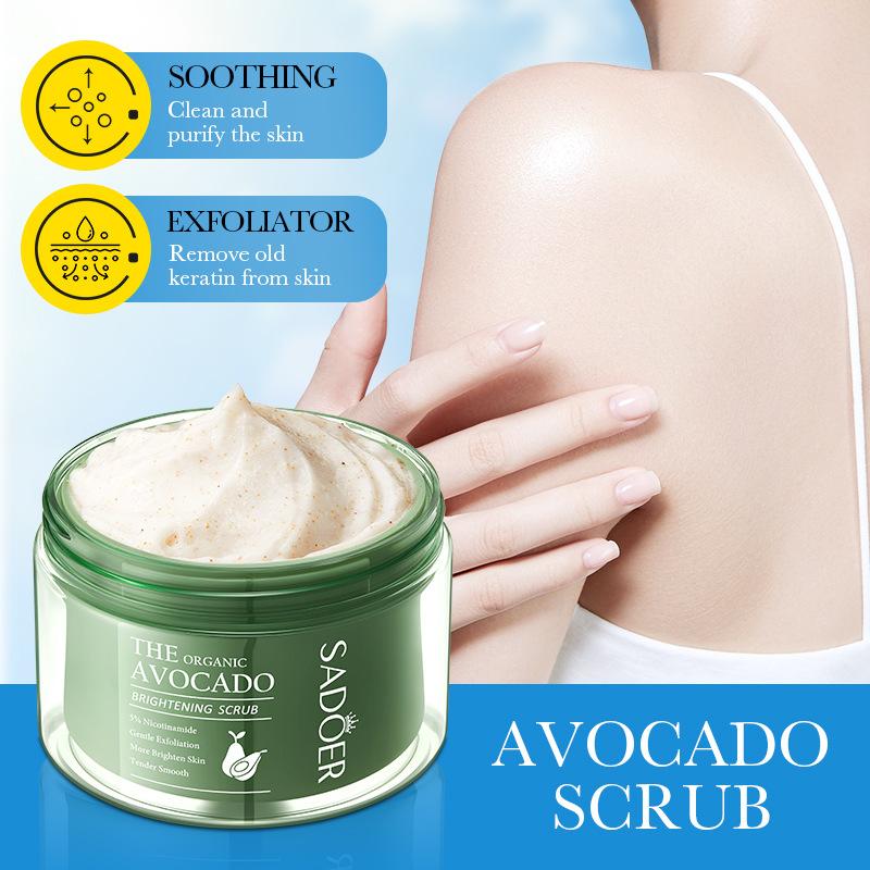 Avocado Niacinamide Scrub SADOER Cleansing and Moisturizing Body Scrub