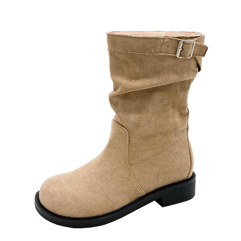 

Мода 2024 Новые Весна Осень Пряжка Женские Ботильоны Мода Квадратный Низкий Каблук Повседневные Короткие Ботильоны Женские Слипоны 40 абрикосовый