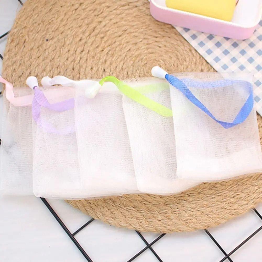 50Pcs Hangable Soap Foaming Nets Double Layer Soap Bubble Bags  for Facial Cleanser