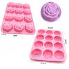 12 Grids Silicone Rose Ice Mold, Creative Party Ice Cube Mold, Easy Demoulding, Home-made Mold