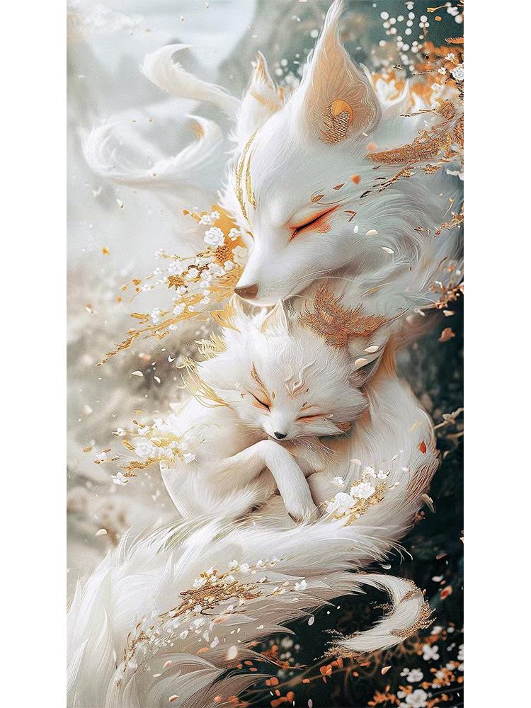 5D DIY Diamond Painting Dream Sun Moon Elf Fox New Series 2024 Mosaic Full Square Round Diamond Embroidered Home Decoration