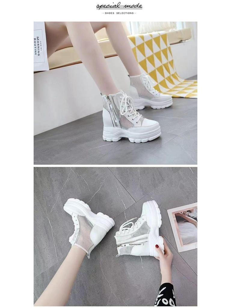 Thick-Soled Platform Hidden Heel Anime High Heels - Spring/Autumn Women's Shoes for Slim Feet; Martin Boots Style