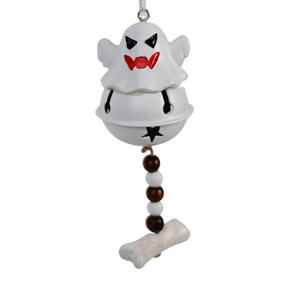 Ghost Bell Hanging Ornament Resin White Ghost Wind Chime Decoration for Halloween Home Garden Party Decor
