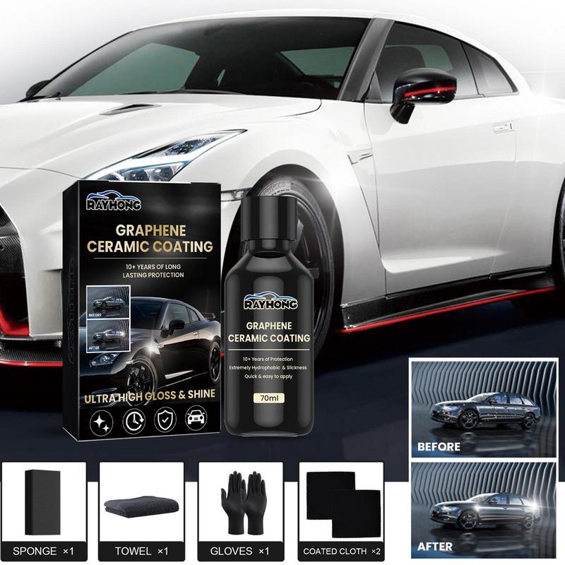 Graphene Ceramic Coating 70ml Advanced Car Protection Anti-Scratch High Gloss Hydrophobicity Supplies for Motorcycle Auto