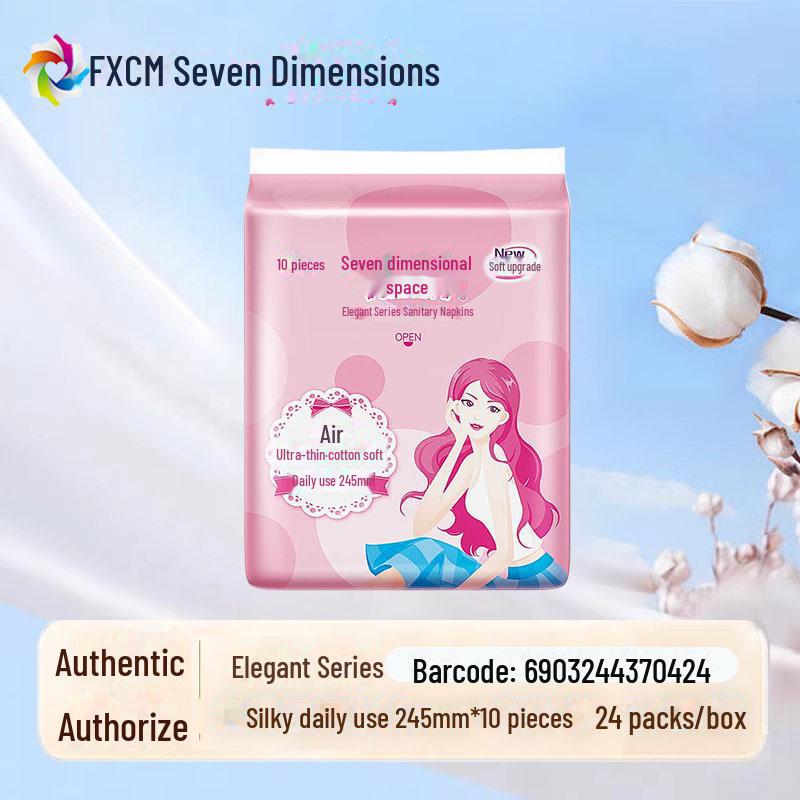 "Seven Degrees Space Ultra-Thin Pure Cotton Sanitary Napkins - Breathable, Daily & Night Use for Girls"