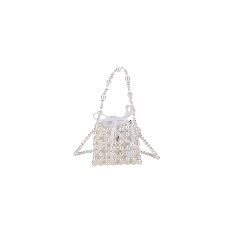 Contemporary Mini Pearl Crossbody Bag For Kids With Fashionable Beaded Elements OffWhite