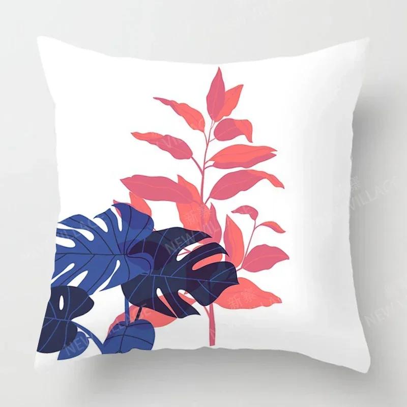 Vikama Nordic-Style Home Decor Cushion Cover Sofa Cushion Cover Modern Style Leaf Plant Cushion Cover Car Seat Cushion Cover