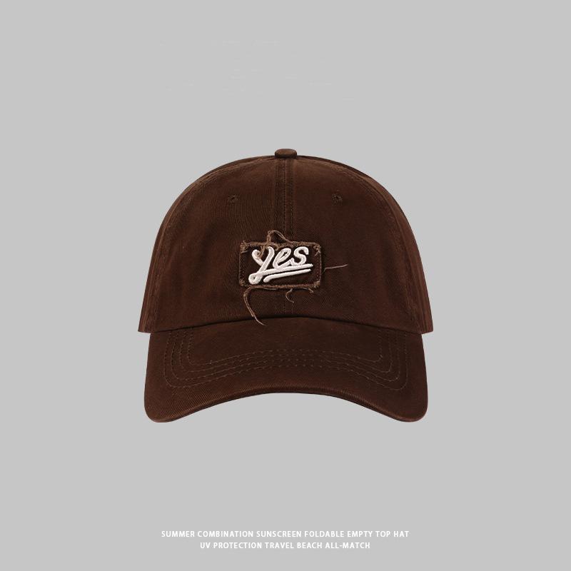 

Выстиранная бейсболка с вышивкой и мягким верхом для женщин, осенняя новинка, универсальный солнцезащитный козырек, парная бейсболка Adjustable