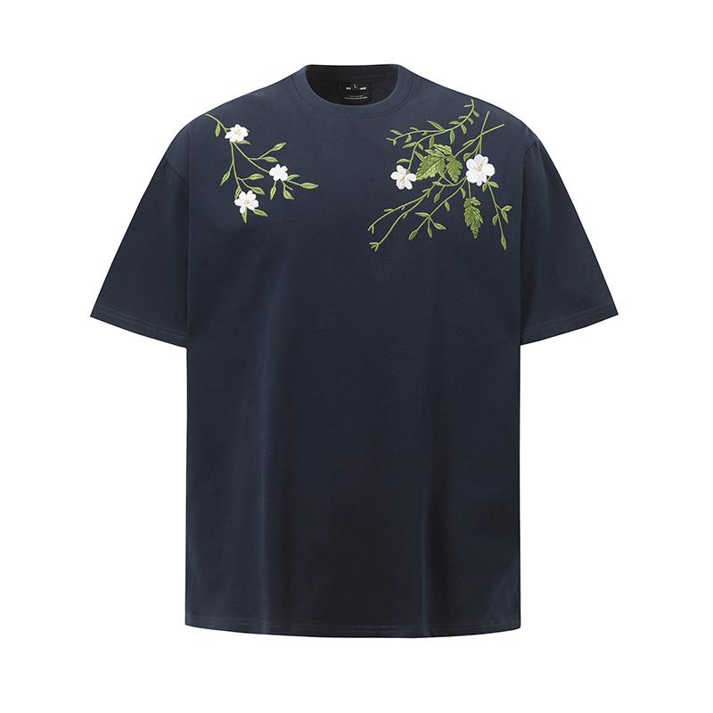 

Летняя мужская повседневная футболка с принтом, свободный модный мужской топ с круглым вырезом 2XL темно-синий