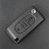 3 Button Flip Key Shell with Pre-Cut HU83 Blade CE0536 for Peugeot for Citroen No Electronics