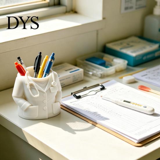 Office Supply Holder for Nurses Doctor Nurse Shape Pen Holder, 3D Print Resin Stationery Organizer, Decorative Storage Clinics with Weighted