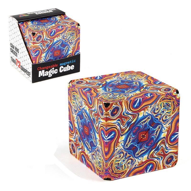 3D Magic Cube: Magnetic Geometry Blocks Stress Relief Puzzle Toy