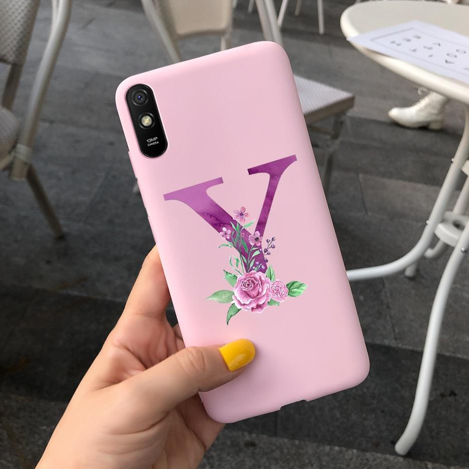For Xiaomi Redmi 9A Case Silicone Soft TPU Back Phone Protector Shell For Xioami Redmi 9AT 9 A Redmi9A T Cute Letters Cover Bags