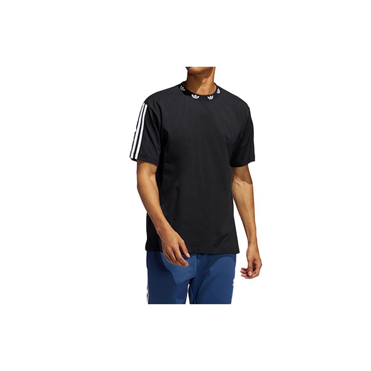 

Adidas Originals Трилистник с логотипом и воротником с коротким рукавом Мужские топы Черные FM1577 XS