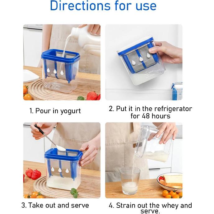 Greek Yogurt Maker, Greek Yogurt Maker Food Strainer with Extra Fine Mesh Stainless Steel Strainer, Reusable Whey Separator Yogurt Milk Filter