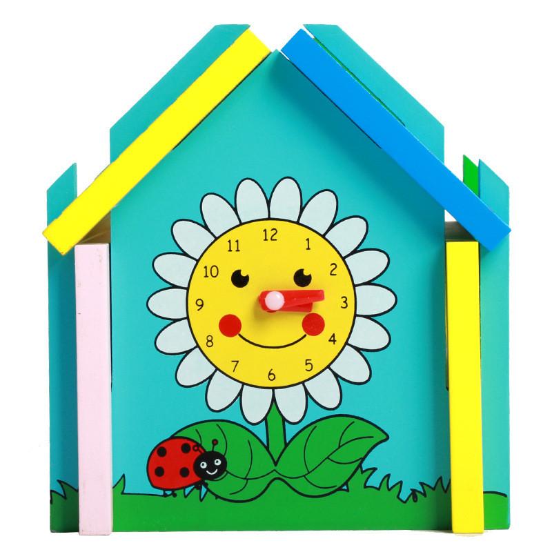 Wooden Educational Toy House With Number Shapes For Early Learning And Cognitive Development