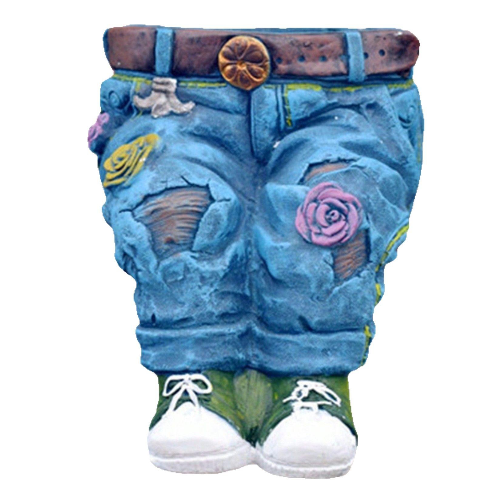 

Vintage Jeans Planter - Resin Garden Decor for Outdoor/Indoor, Unique Flower Pot for Succulents Herbs - Waterproof Fade-Proof Excluding plants
