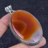 Carnelian Gemstone Handmade 925 Sterling Silver Jewelry Pendant 3.03" h9h19