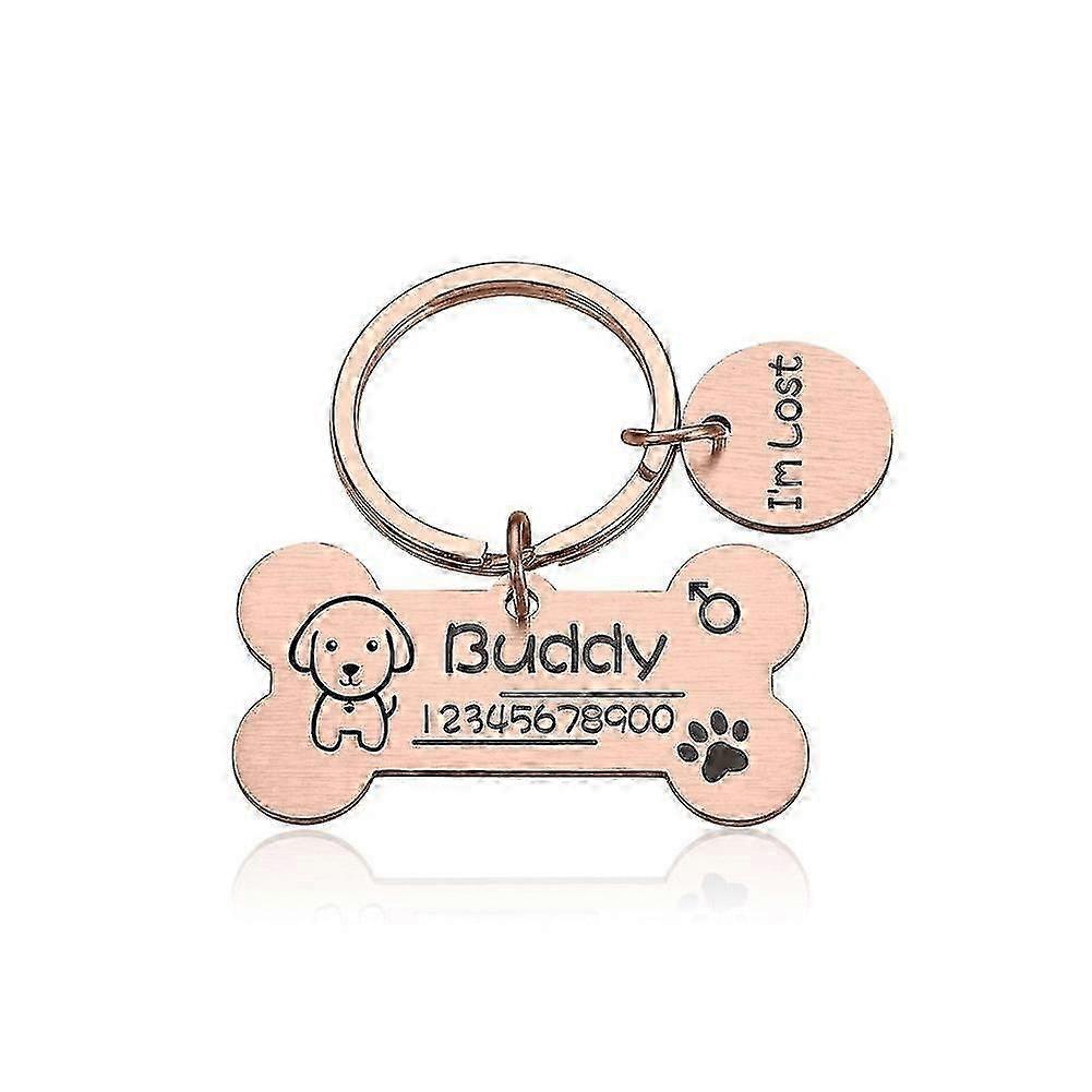 Custom Pet ID Tags with Free Engraving, Bone-Shaped Anti-Lost Name Plates for Dogs and Cats