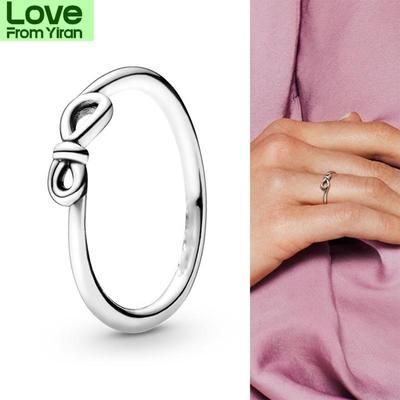Neuer 925 Sterling Silber Pan Ring Unendlichkeitssymbol Rosettenring für Damen Hochzeitsfeier Geschenk Modeschmuck