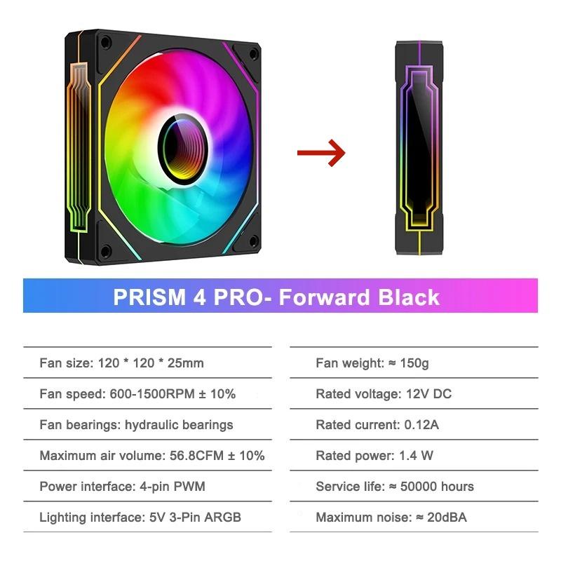 5 Computer Case Fans 120mm ARGB 12V 4Pin PWM Cooling Fan 5V 3PIN Infinite Mirror Light Effect CPU Cooling Fan