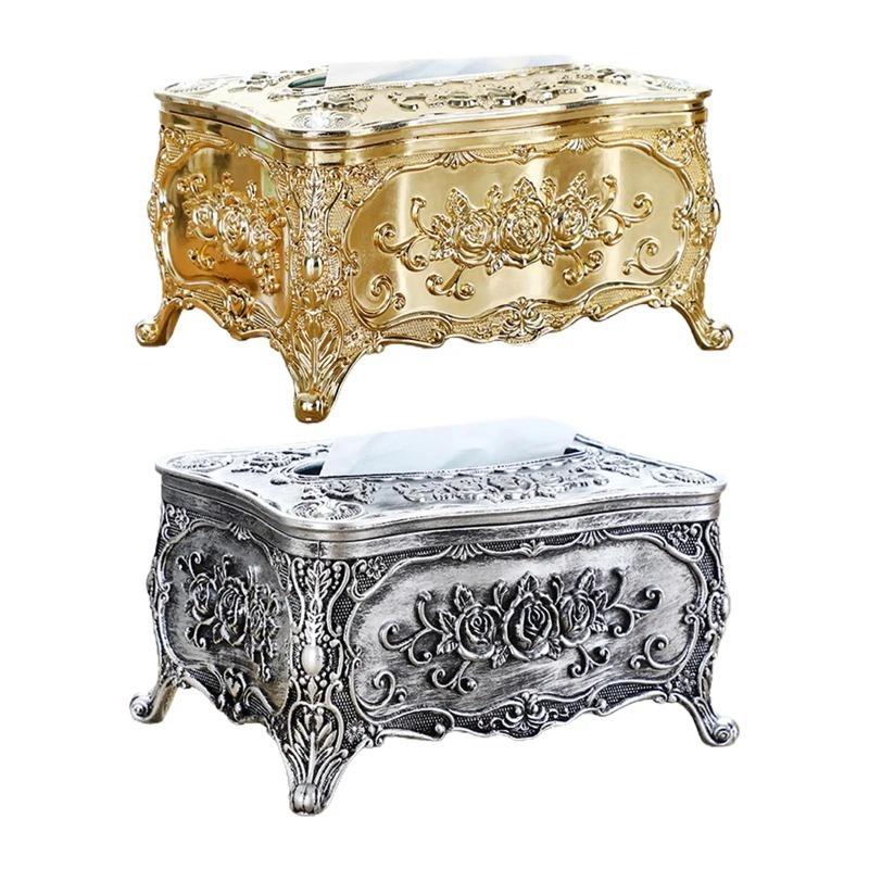 Luxury Tissue Box Cover Rectangle Facial Tissue Paper Box Cover Toilet Paper Storage Holder for Car Bedroom Decor Office Kitchen
