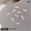 50Pcs Ice Transparent Color Bowknots Resin Nail Art Decorations 3D Mini Cute Bows Nail Charms For Diy Nails Accessories