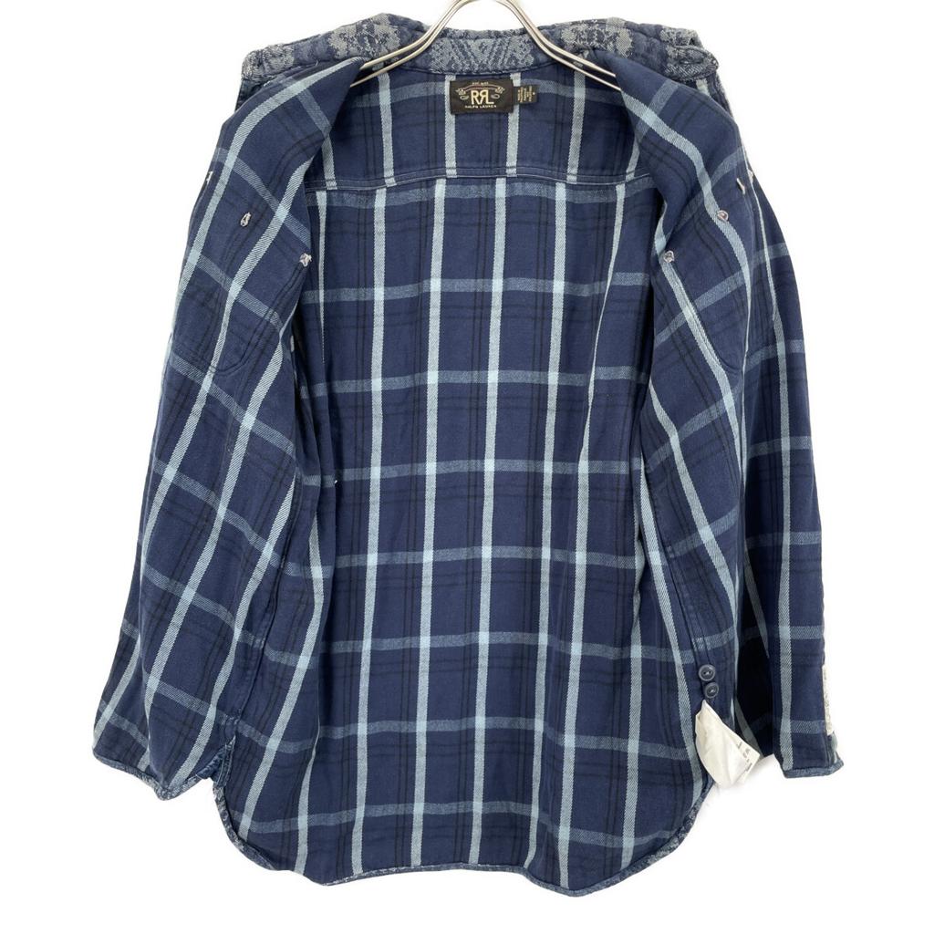 RRL Indigo Cotton Nordic Work Shirt tops M IndigoUsed